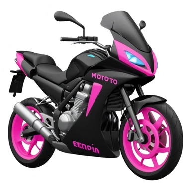 moto sportiva con scritta nera e solo avanti rosa fluorescente  sticker