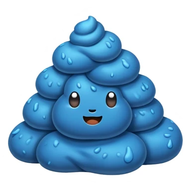 Blue poop sticker