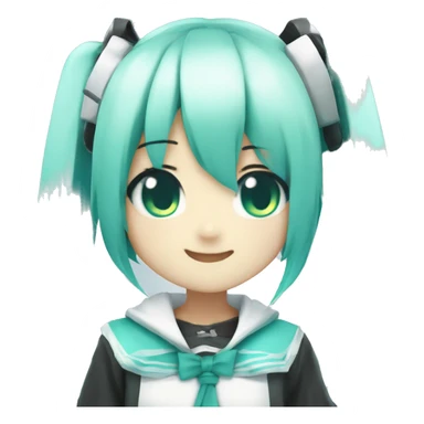 Anime Chibi Miku Hatsune Smile sticker