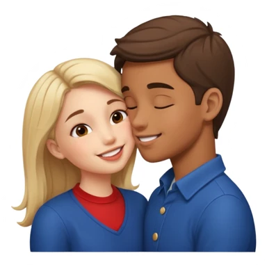 boy and girl french kissing sticker