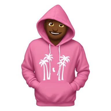 Pink puff palm hoodie  sticker