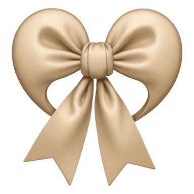white heart with beige bow sticker