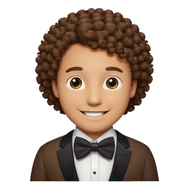 Curly-haired man wearing bow ties sticker