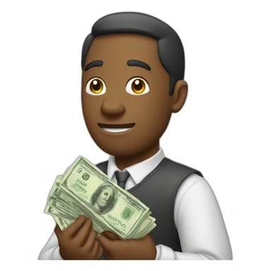 a money holding money sticker