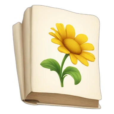 book with flower printed on the cover sticker