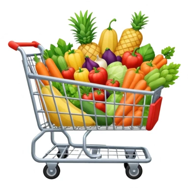 shopping cart full groceries sticker