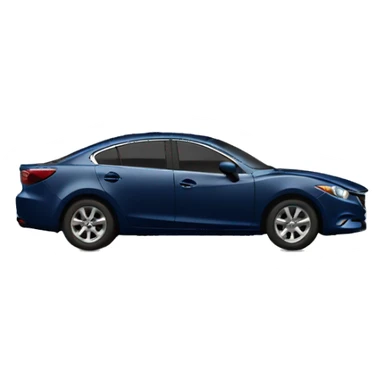 Navy blue mazda6 with messed up bumper on right side sticker