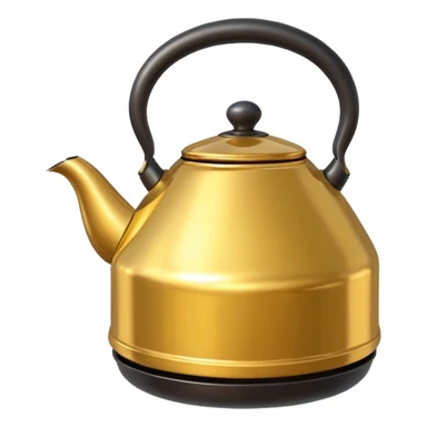 golden round and ultra huge kettle with small kettle on top sticker