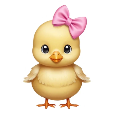 Baby chick with pink bow sticker