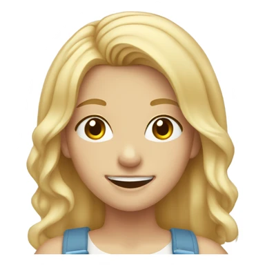smiling girl with blonde hair with braces sticker