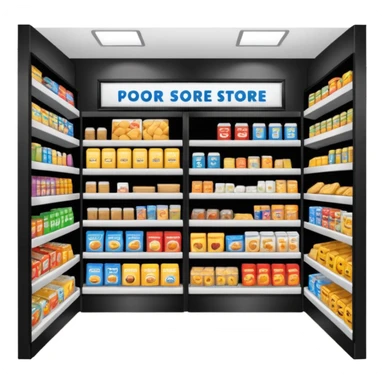 Convenience store named poor store and more sticker