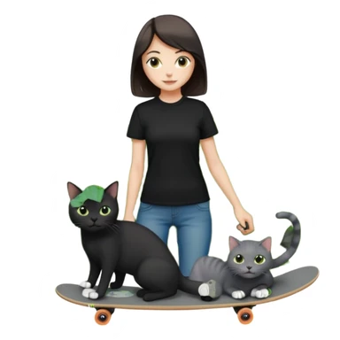 🛹🌿🖤👩🏽🐈 la ragazza piu con pelle choara sticker
