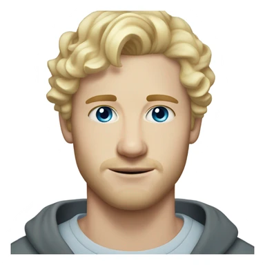 light curl blonde 30yo man blue eyed pale skin sticker