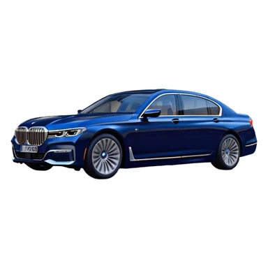 BMW 7 Series (2022) – cinematic-realistic BMW 7 Series emoji, its dark blue exterior gleaming under the city lights as it makes its way through bustling streets. The sophisticated interior whispers luxury as the vehicle drives with remarkable poise, embodying a perfect harmony between cutting-edge technology and comfort. sticker