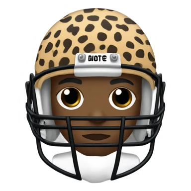 african american football player with dreads and cheetah print uniform with black bows on the front of the helmet sticker