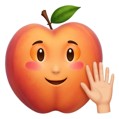 Peach with hand print on  sticker