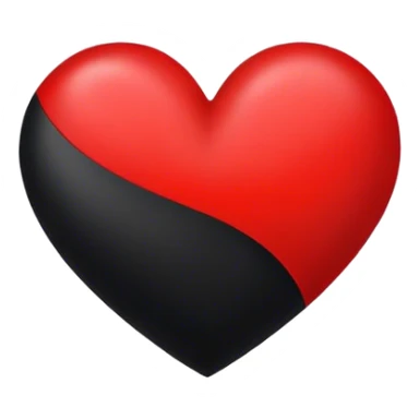 A heart half red half black sticker