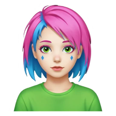 Neon Haired People different person,different hair color,1 person sticker