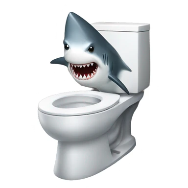 shark in toilet sticker