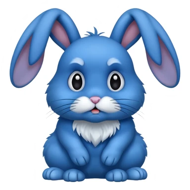 Lapin peur bleu noir sticker