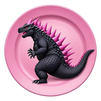 Godzilla Evolved pink plates black scales sticker