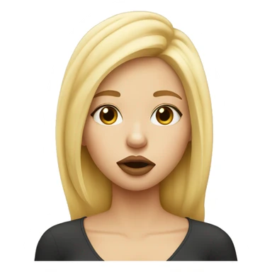 Blonde girl puckering lips sticker