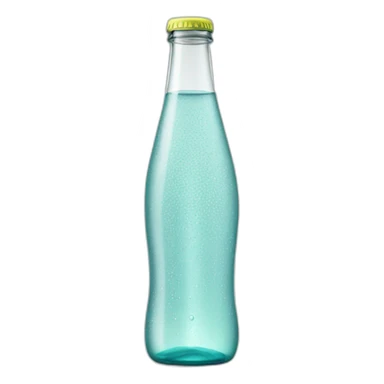 Sparkling water in a clear glass bottle sticker