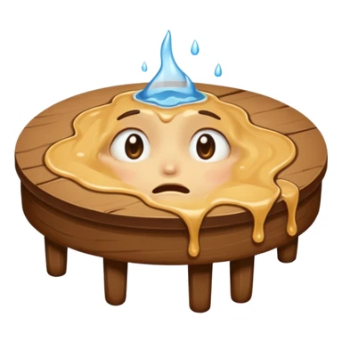 

Emoji 3: Face melting into the table like a puddle.
 sticker
