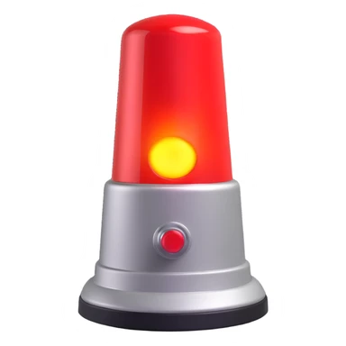 3D render of a red emergency siren light with a bright glow on top of a silver base, in Pixar-style, soft shadows, isolated on white background, professional but playful look

 sticker