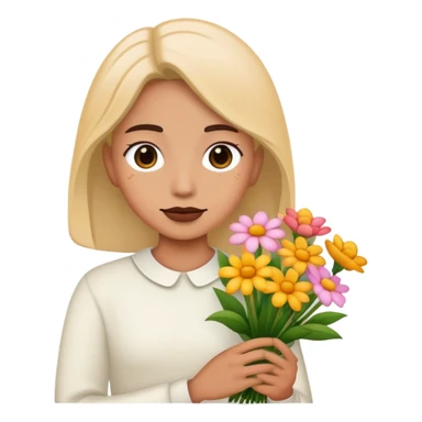 emoji amoureux qui tient des fleurs  sticker