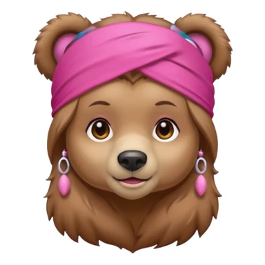 athlee bear with headband sticker
