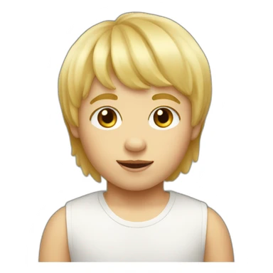 Toddler boy with short fringe and blonde mullet hairstyle sticker