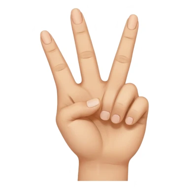 187 Handzeichen Bitte mache mir einen Emoji der mit der linken Hand den Mittelfinger auf den kleinenfinger und den Ringfinger auf den Daumen und der Zeigefinger in die Luft und mit der rechten Hand bitte den Mittelfinger nach unten und den Zeigefinger leicht nach oben sticker
