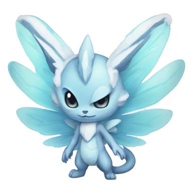 a anthro chibi-style fairy-type-ice-type Fakémon-hybrid full body sticker