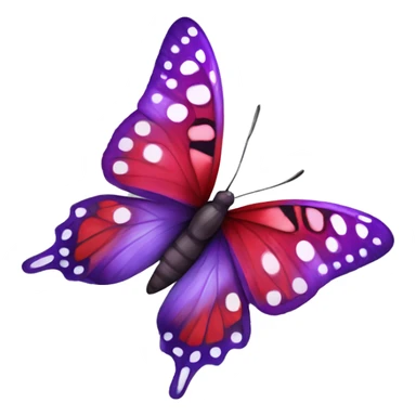 Red and purple spotted butterfly sticker