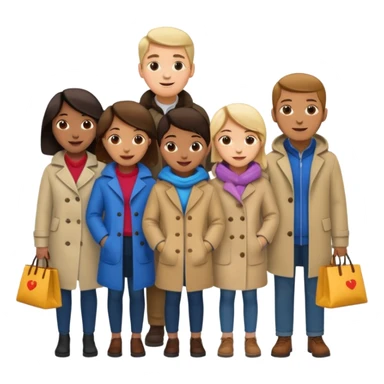 people waiting to enter a store without bags sticker