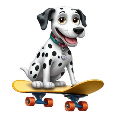 Dalmation riding a skateboard  sticker