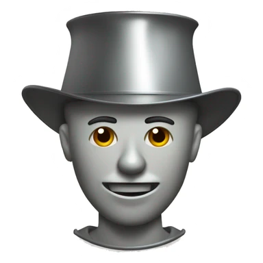 Man made of tin with axe and funnel hat sticker
