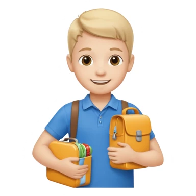 child with lunchbox sticker