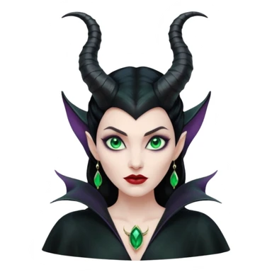 Maleficent villain with horns sticker