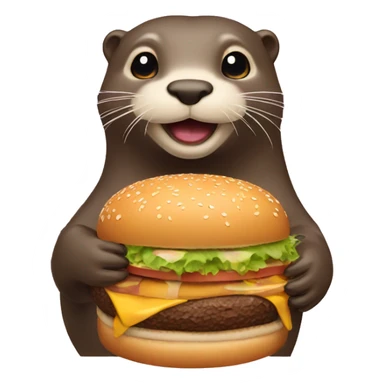 an otter eat burger sticker