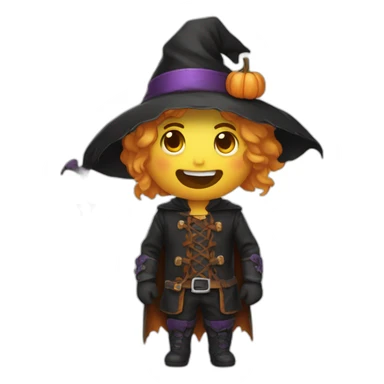 heidewachtel in halloween outfit sticker