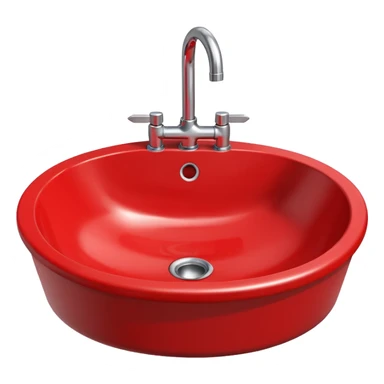 a sink with a red circular no sign sticker