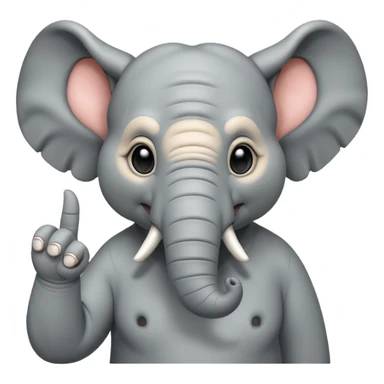 Orta parmak çeken fil sticker