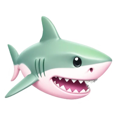 Shark colored pastel pink and green sticker