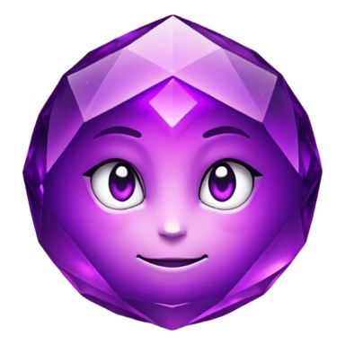 Cinematic Realistic Amethyst Emoji, Rich and soothing, with smooth, polished purple facets catching the light and casting soft, calming reflections. The deep violet hue seems to glow with an ethereal light, radiating peaceful energy and elegance. Soft glowing outline, capturing the essence of tranquility and mystery in a stunning amethyst. sticker
