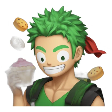 Zoro eat a muffin sticker