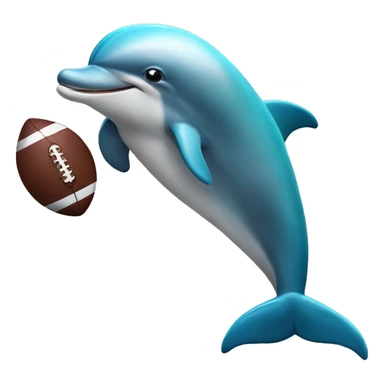 Dolphin with a football sticker