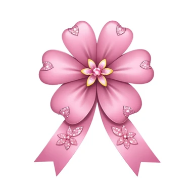 sakura flower with a ribbon and sparkles sticker