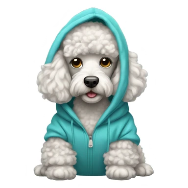 Poodle wearing a hoodie  sticker
